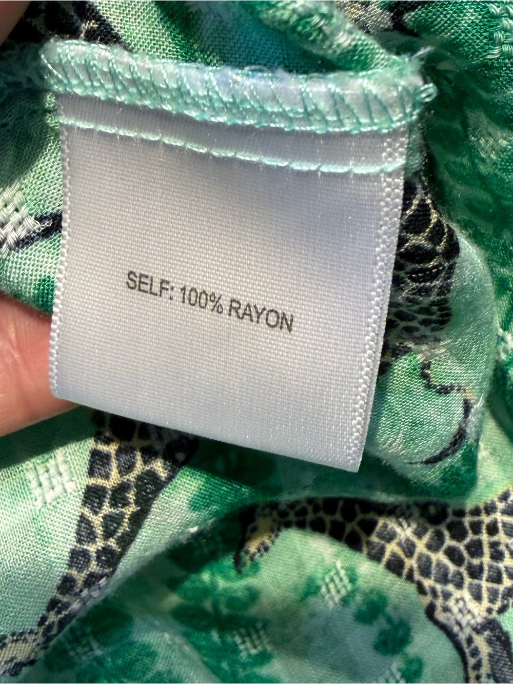 Jane + Delancey Giraffe Print Green Button Front Shirt Dress Swimsuit Cover-Up M - Picture 9 of 9